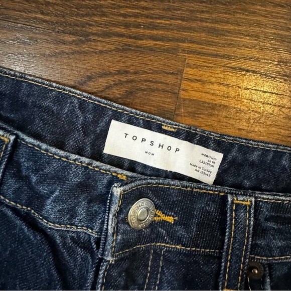 Topshop Mom Jeans Dark Wash High Waisted - Picture 2 of 3